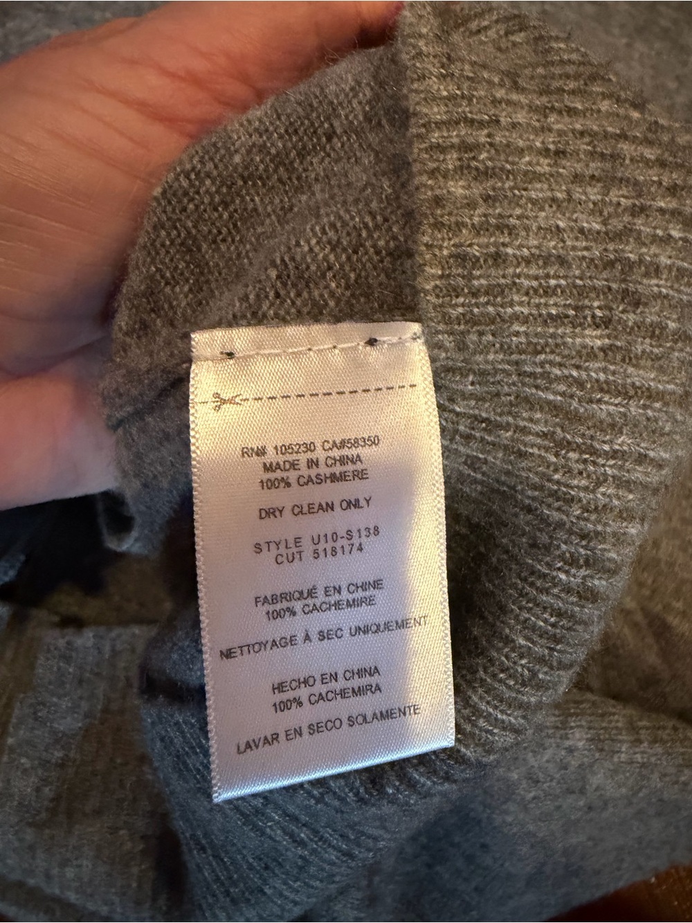 Equipment Classic Grey Button-Front Cashmere Long Women’s Cardigan - Picture 5 of 5